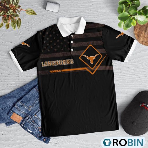 Texas Longhorns American Flag Polo Shirt, Texas Longhorns Merchandise