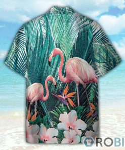 The Beauty Of Flamingo On Floral Hawaiian Shirt