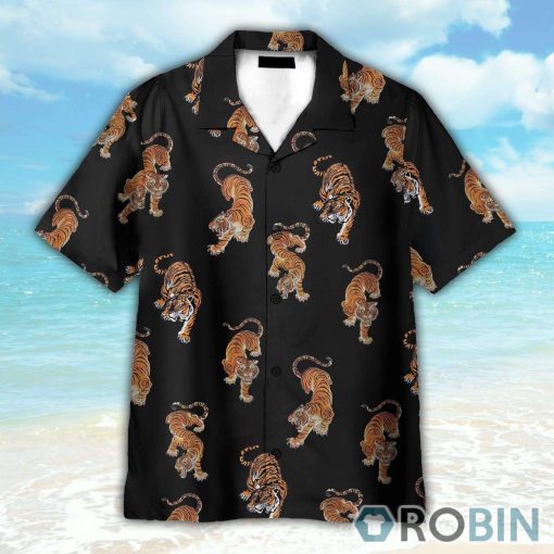 Three Tigers Partern Chinese Style Hawaiian Shirt