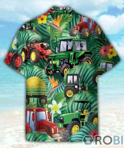 Tractor Tropical Tropical Green Leaf Forest Pattern Hawaiian Shirt Tractor Tropical Tropical Green Leaf Forest Pattern Hawaiian Shirt