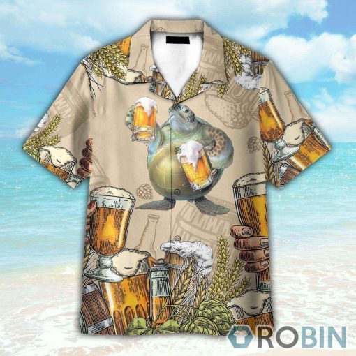 Turtle and Beer Hawaiian Shirt