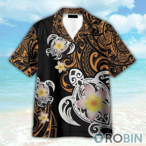 Turtle Plumeria Polynesian Hawaiian Shirt