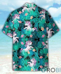 Unicorn In Tropical Green Leaves Hawaiian Shirt Unicorn In Tropical Green Leaves Hawaiian Shirt