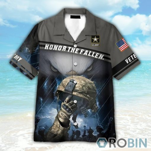 Us Army Helmet Honor The Fallen Hawaiian Shirt