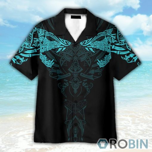 Viking Wolf Turquoise Button’s Up Shirts, Hawaiian Shirt