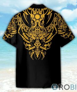 Viking Wolf Yellow Button’s Up Shirts, Hawaiian Shirt Viking Wolf Yellow Button’s Up Shirts, Hawaiian Shirt