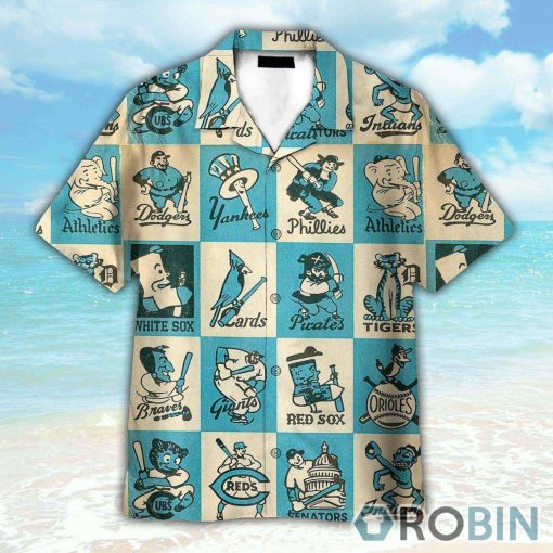 Vintage 1956 Baseball Team Mascots Hawaiian Shirt