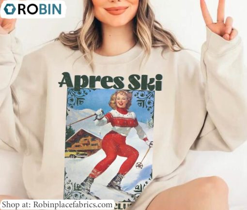 Vintage Apres Ski Sweatshirt, Retro Ski Sweater Unisex Hoodie