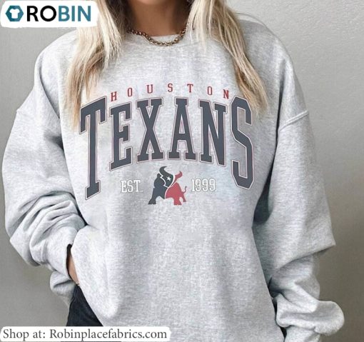 Vintage Houston Texans Football T Shirt, Houston Texans Shirt Crewneck