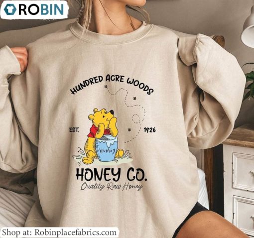 Vintage Hundred Acre Woods Honey Co Sweatshirt , Winnie The Pooh T Shirt Hoodie