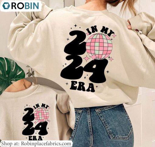 Vintage In My 2024 Era Shirt, New Years Party Unisex T Shirt Unisex Hoodie