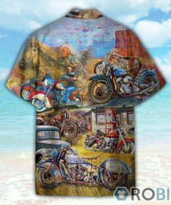 Vintage Motorcycle Native American Hawaiian Shirt Vintage Motorcycle Native American Hawaiian Shirt