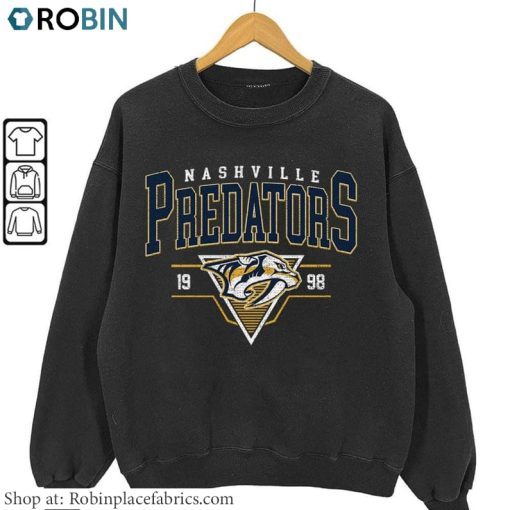 Vintage Nashville Predators Shirt, Jersey Hockey Unisex Hoodie Long Sleeve
