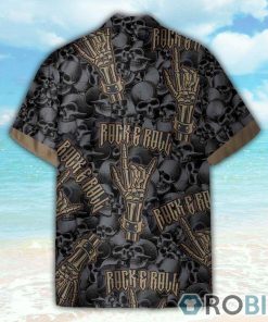 Vintage Rock & Roll Skull Hawaiian Shirt Vintage Rock & Roll Skull Hawaiian Shirt