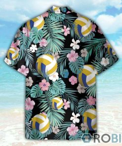 Volleyball Tropical Leaves Pattern Hawaiian Shirt Volleyball Tropical Leaves Pattern Hawaiian Shirt