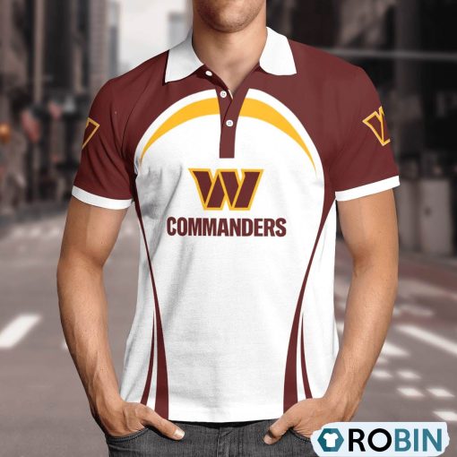 Washington Commanders Curve Casual Polo Shirt, Commanders Shirt