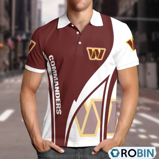 Washington Commanders Magic Team Logo Polo Shirt, Commanders Fan Shirt for Sale