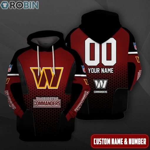 Washington Commanders Polygon Pattern Design 3D Hoodie