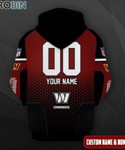Washington Commanders Polygon Pattern Design 3D Hoodie