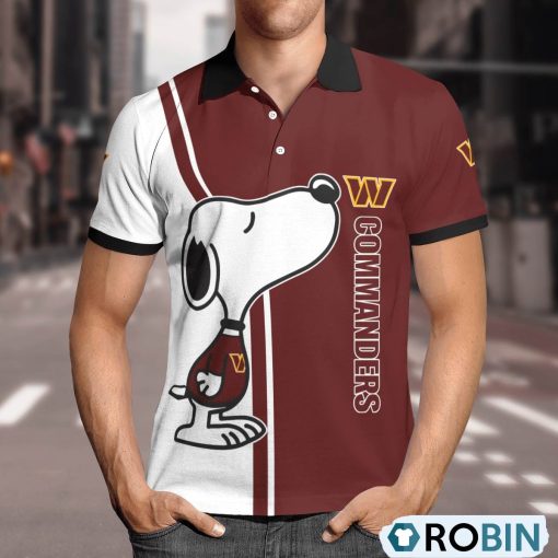 Washington Commanders Snoopy Polo Shirt, Commanders Fan Shirt for Sale
