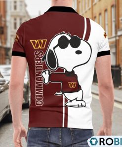Washington Commanders Snoopy Polo Shirt, Commanders Fan Shirt for Sale