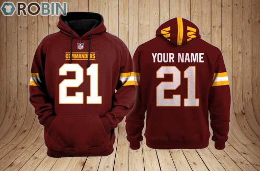 Washington Commanders Teams Hoodie Custom Name and Number