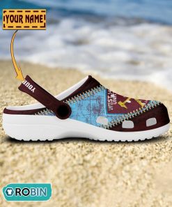 West Ham United F.C Leather Zip Design Crocs Shoes West Ham United F.C Leather Zip Design Crocs Shoes