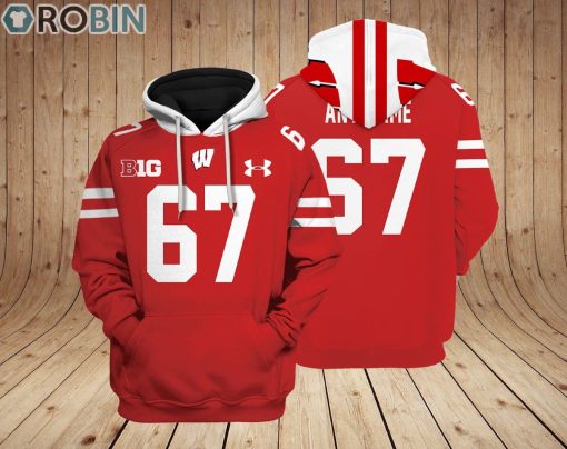 Wisconsin Badgers Hoodie Custom Name and Number