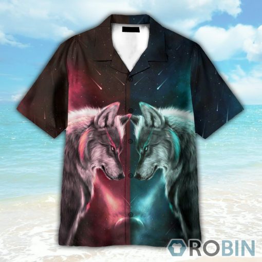 Wolf Spirit In Star Night Hawaiian Shirt