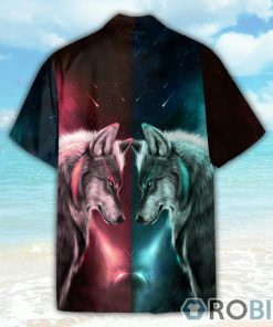 Wolf Spirit In Star Night Hawaiian Shirt