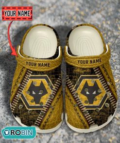 Wolverhampton Wanderers F.C Leather Zip Design Crocs Shoes