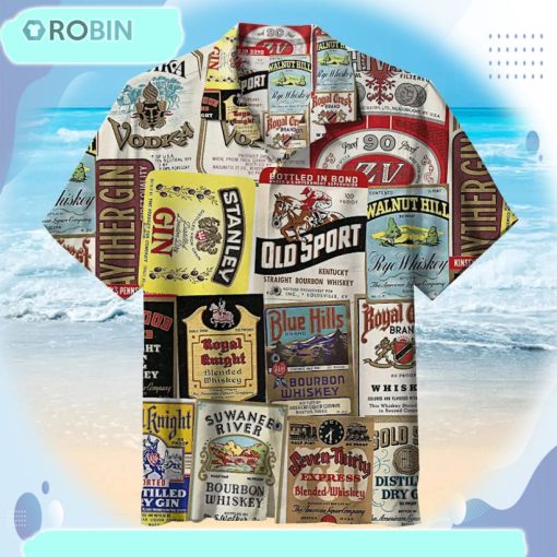 1940s Old Wine Label Unisex Hawaiian Shirt