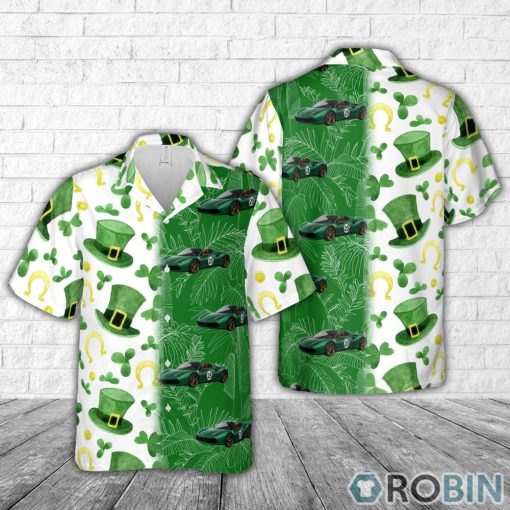 2017 Ferrari 488 Spider ‘Green Jewel’ St Patrick’s Day Hawaiian Shirt