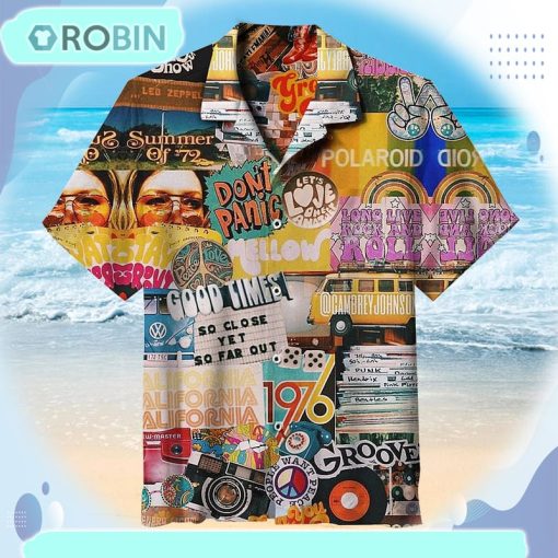 70s Vintage Vibe CollageUniversal Hawaiian Shirt