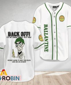 Achmed Back Off With Ballantine Baseball Jersey Shirt Style Achmed Back Off With Ballantine Baseball Jersey Shirt Style