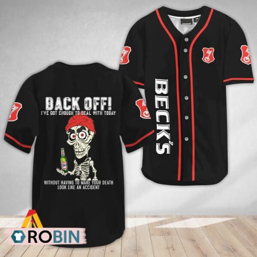 Achmed Back Off With Beck’s Beer Baseball Jersey Shirt Style