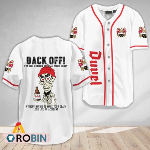 Achmed Back Off With Duvel Beer Baseball Jersey Shirt Style
