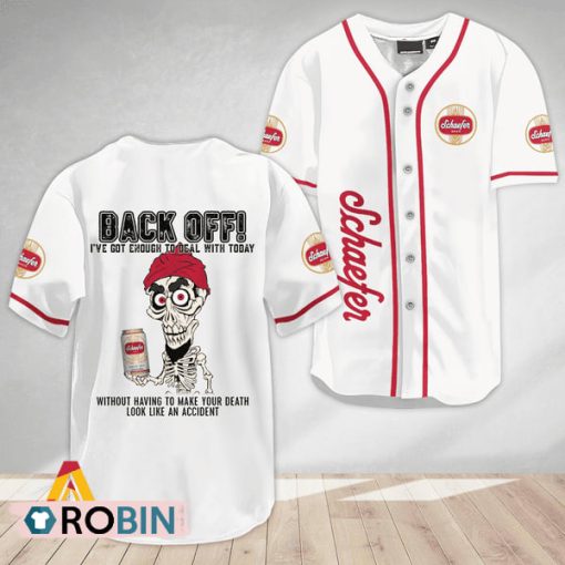 Achmed Back Off With Schaefer Beer Baseball Jersey Shirt Style