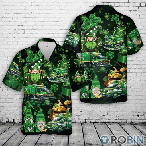 Ambulance Car Green Patrick’s Day Hawaiian Shirt