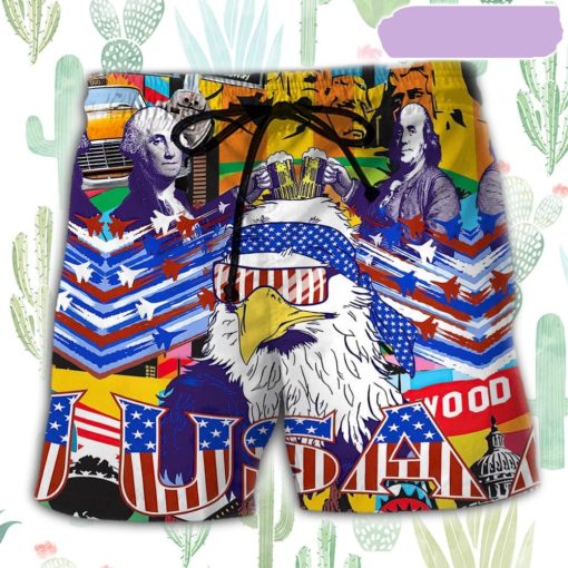 America Proud Forever Eagle Beach Short, Gift for Holiday Summer