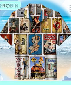 American Retro Poster Lady Girl Universal Hawaiian Shirt American Retro Poster Lady Girl Universal Hawaiian Shirt