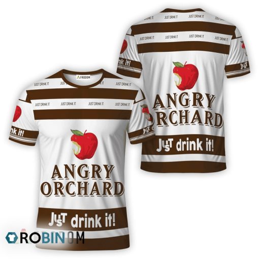 Angry Orchard White Just Drink It All Over Printed T-Shirt