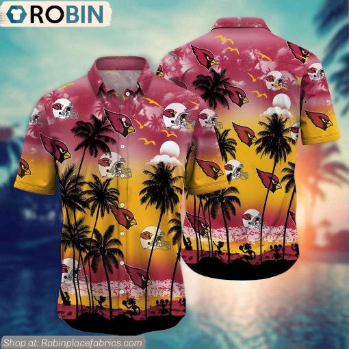 Arizona Cardinals Aloha Palm Tree Hawaiian Shirt