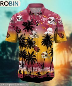 Arizona Cardinals Aloha Palm Tree Hawaiian Shirt Arizona Cardinals Aloha Palm Tree Hawaiian Shirt