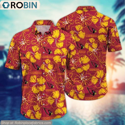 Arizona Cardinals Hibiscus Tropical Pattern NFL Hawaiian Shirt
