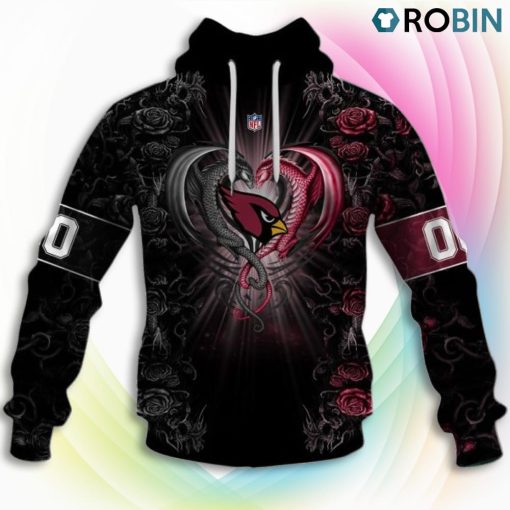 Arizona Cardinals NFL Rose Dragon 3D Hoodie, Cardinals Merchandise