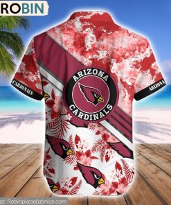 Arizona Cardinals Watercolor Pattern Hibiscus Hawaiian Shirt Arizona Cardinals Watercolor Pattern Hibiscus Hawaiian Shirt