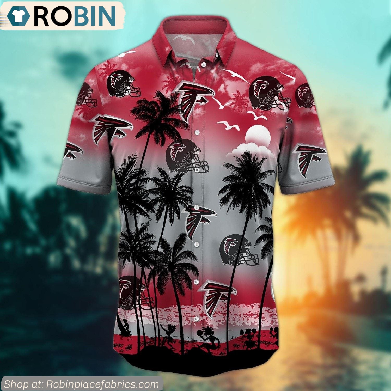 Atlanta Falcons Aloha Palm Tree Hawaiian Shirt