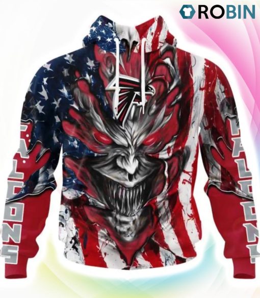 Atlanta Falcons Demon Face Design 3D Hoodie, Atlanta Falcons Apparel