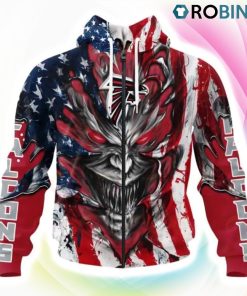 Atlanta Falcons Demon Face Design 3D Hoodie, Atlanta Falcons Apparel